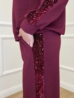 Tuta con Paillettes 21172 Burgundy