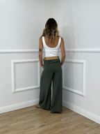 Pantalone Viscosa Strop 33660 Verde Militare
