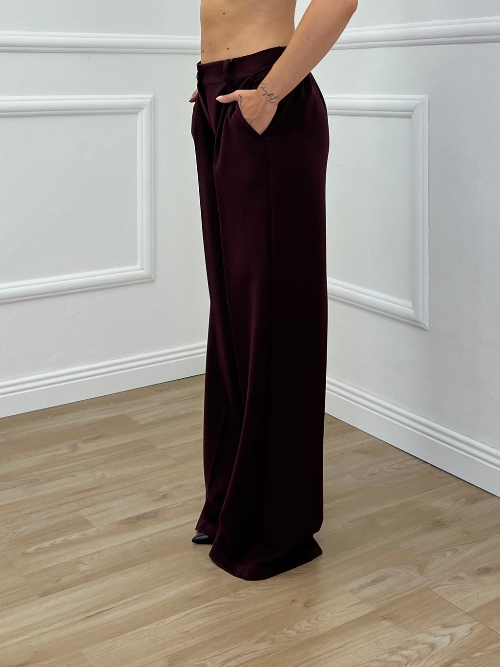 Pantalone Palazzo Gabardine 3715 Burgundy