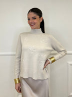 Maglia Flowers 5588 Ecru
