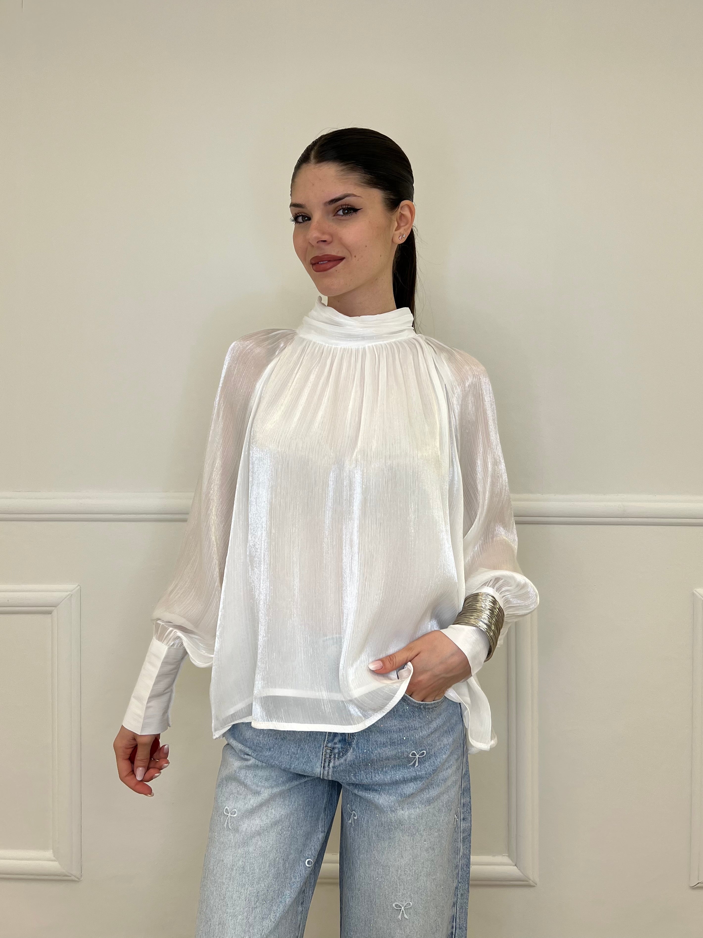 Blusa Chiffon 6595 Bianco