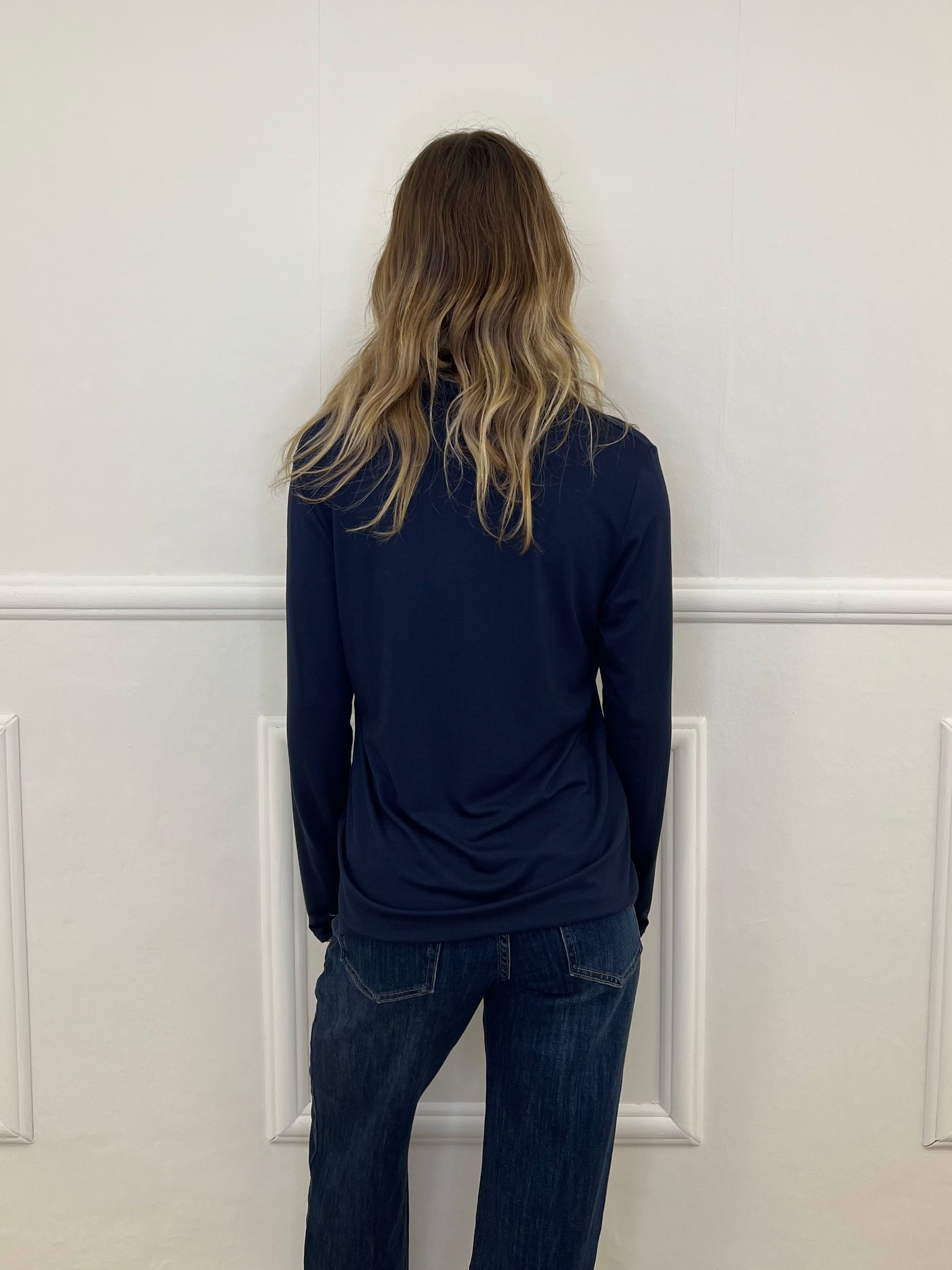 Camicia In Jersey Di Viscosa 28163L Blu