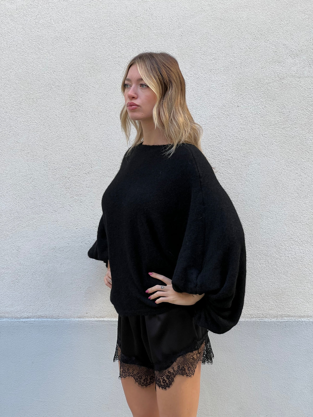 Maglia Mohair Pipistrello A132 Nero