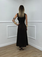 Abito Cotone Cintura 364997 Marrone