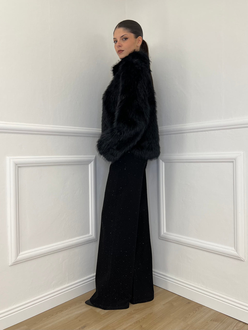 Pelliccia Zip C058 Nero