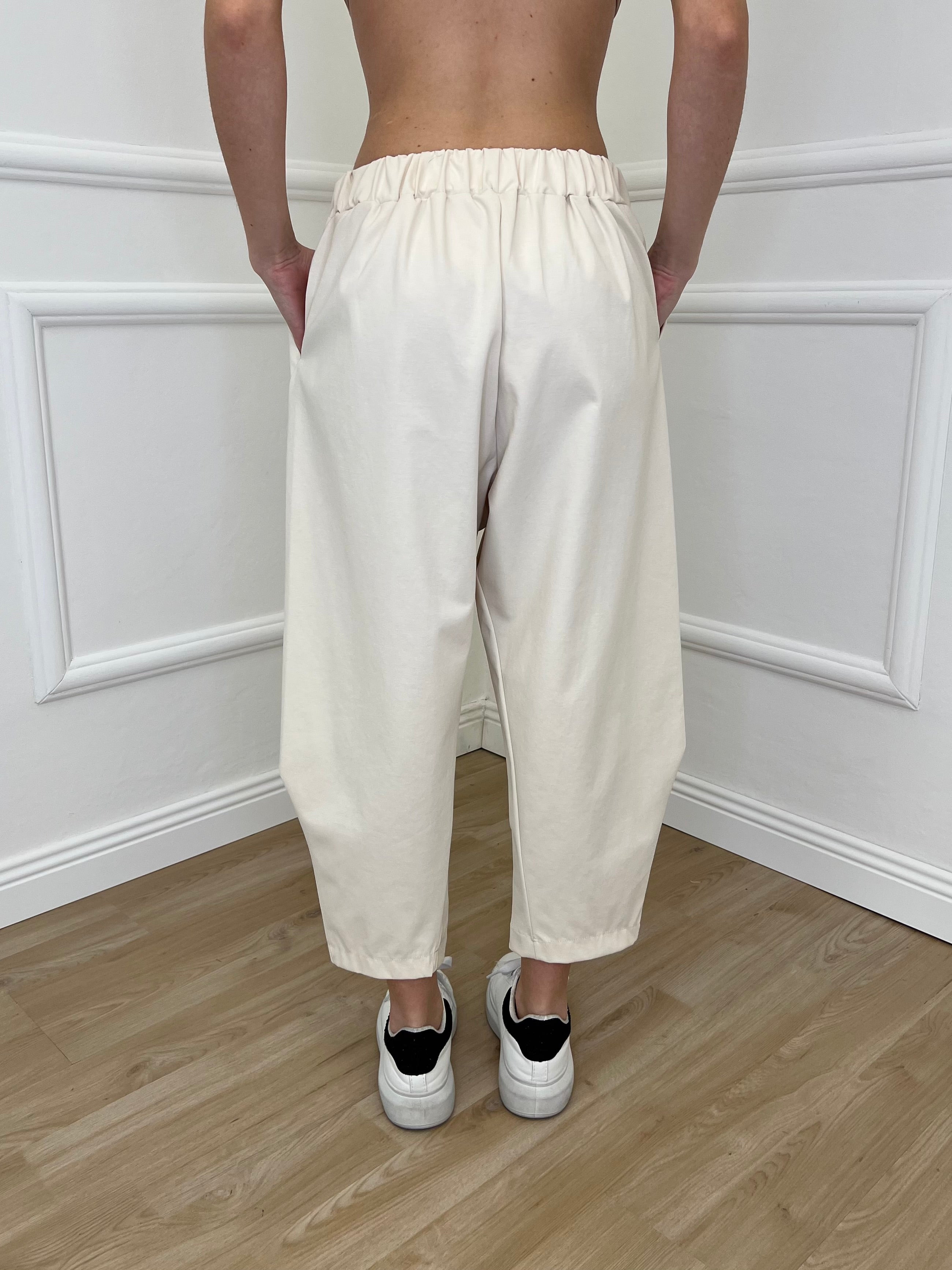 Pantalone Balloon Punto Milano 9516 Panna