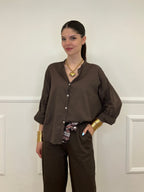 Camicia Over Coreana 3020 Marrone