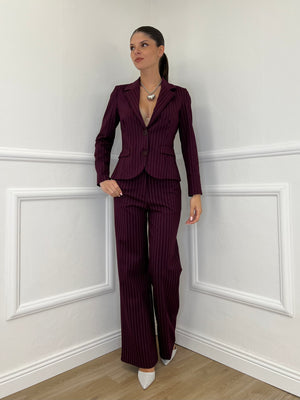 Tailleur Gessato 5211 Burgundy
