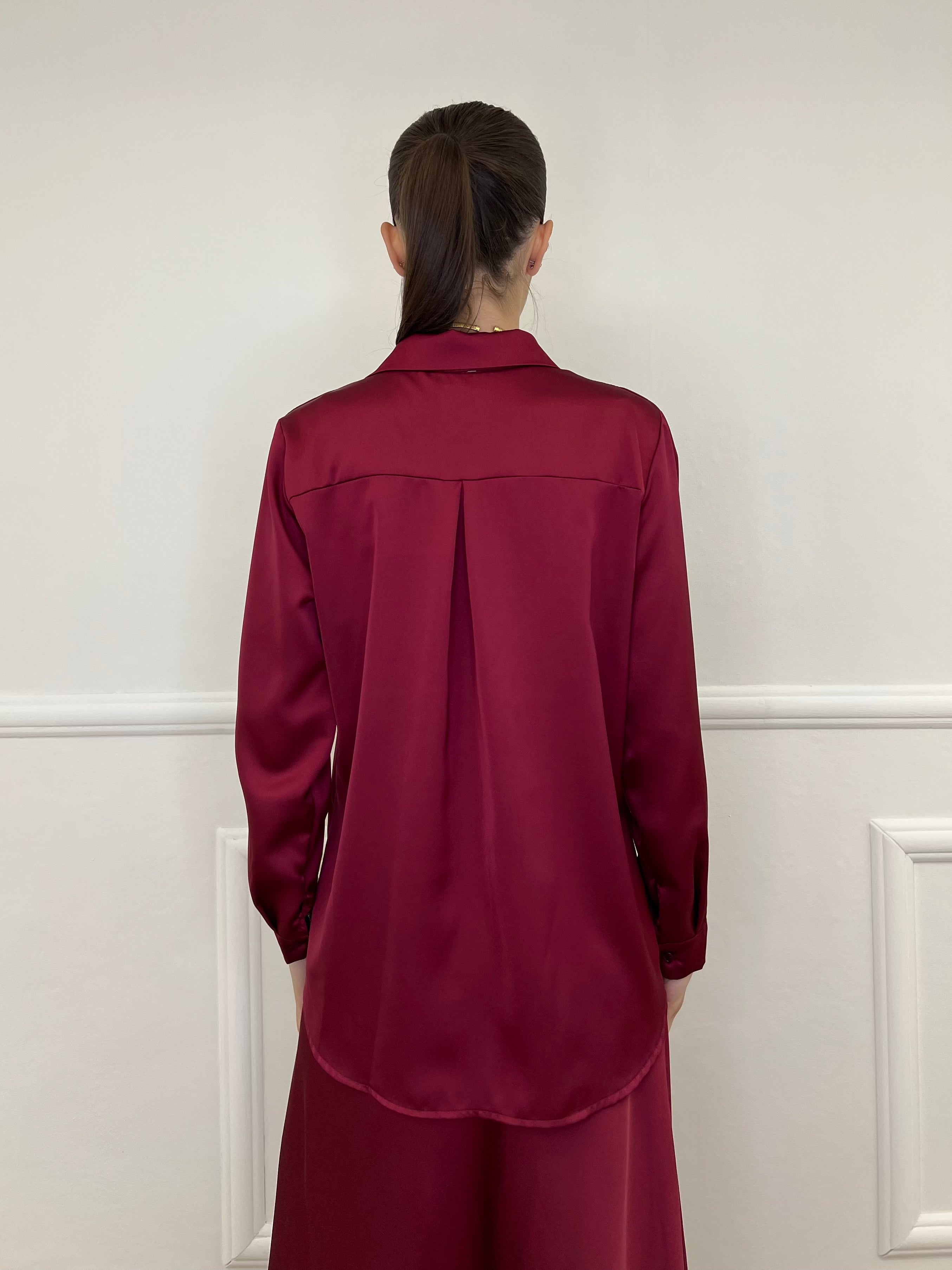 Camicia Satin 1081 Bordeaux