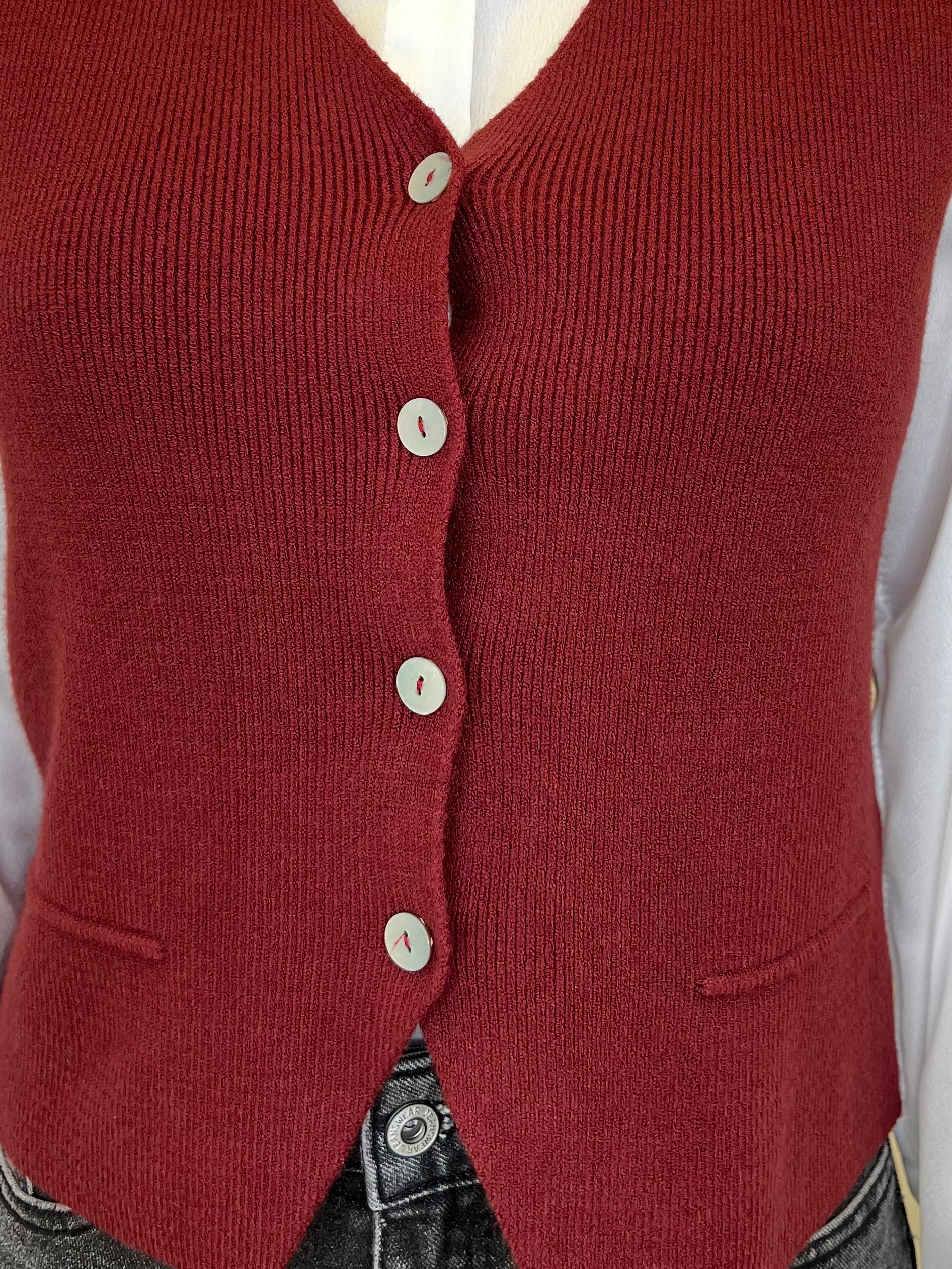 Gilet in Maglia 5013 Bordeaux