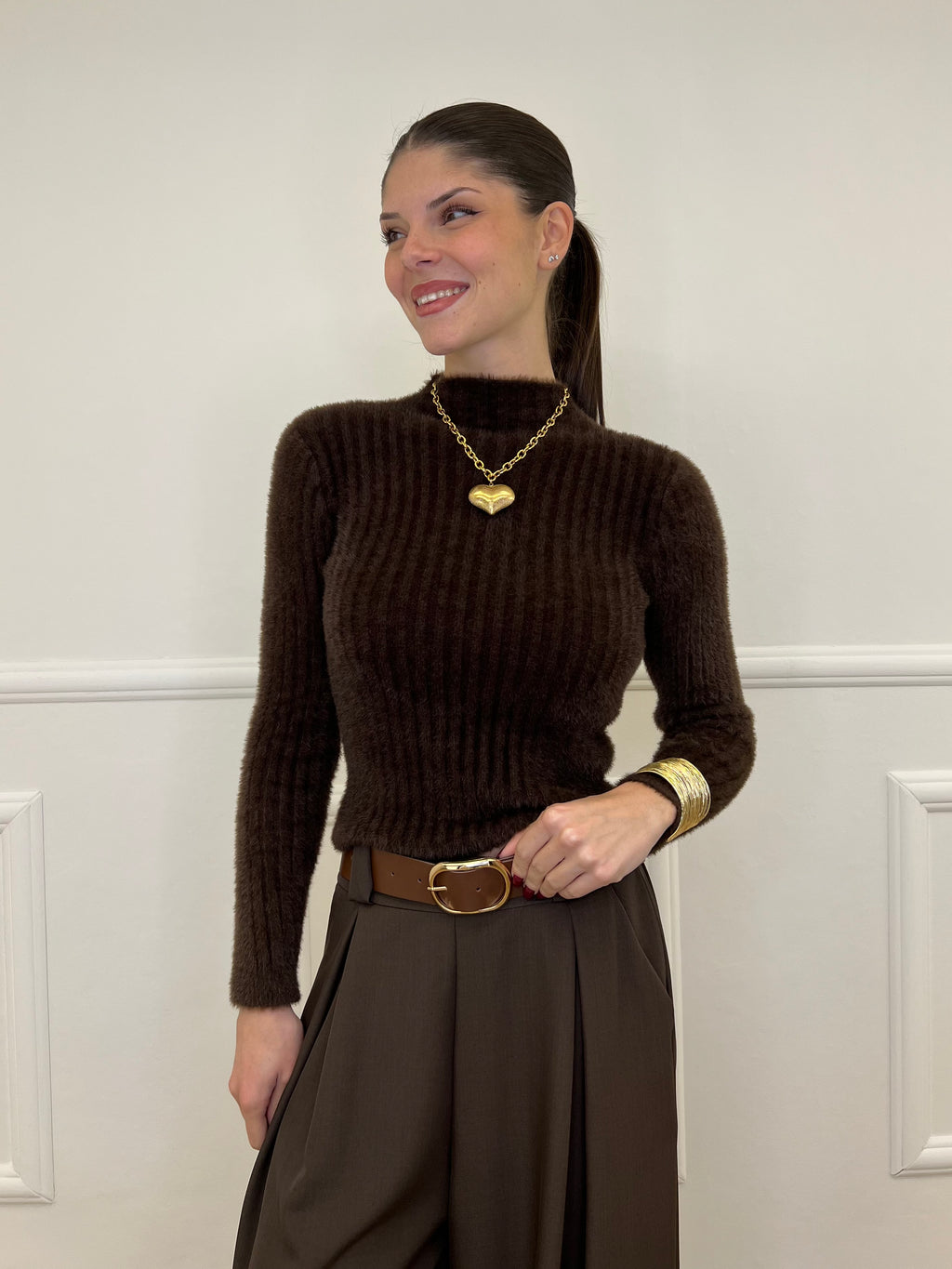 Maglia Fluffy Lupetto 8881 Moro