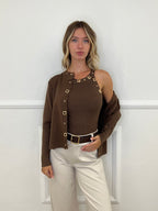Top Inserti Metallici E8073 Marrone