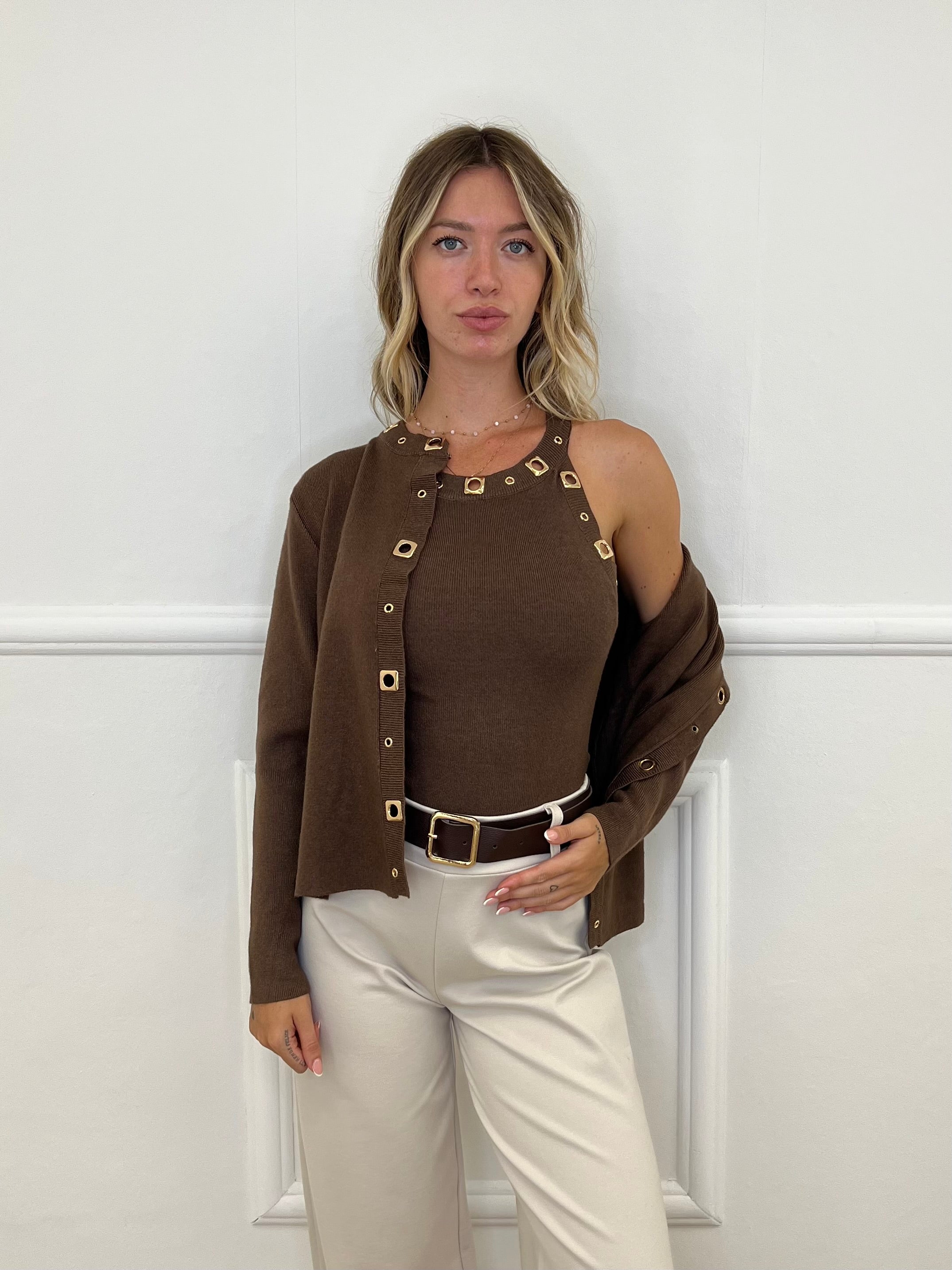 Top Inserti Metallici E8073 Marrone