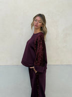 Tuta Inserti Paillettes L3110 Burgundy