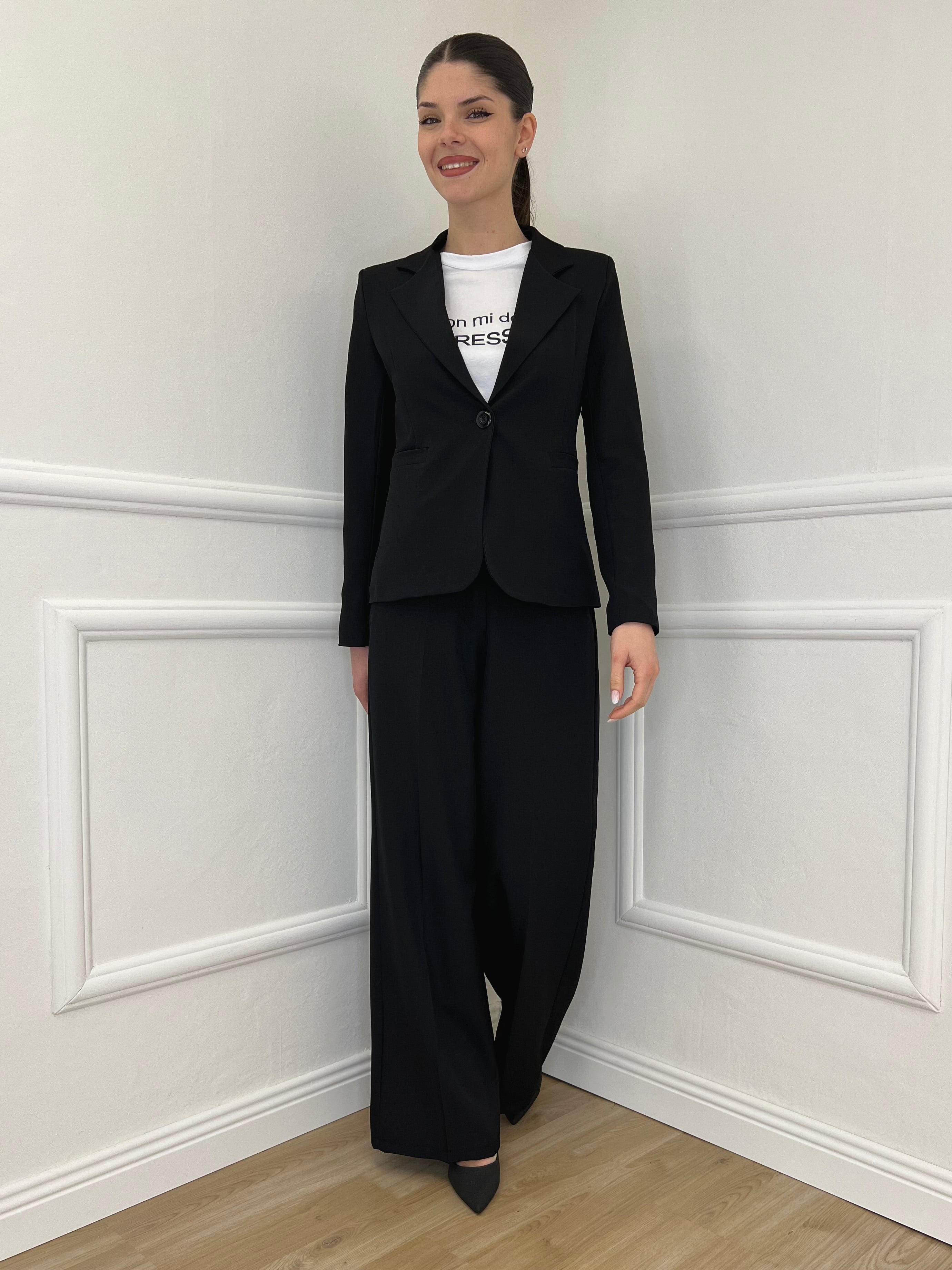 Pantalone Gabardine Straight Fit 8799 Nero