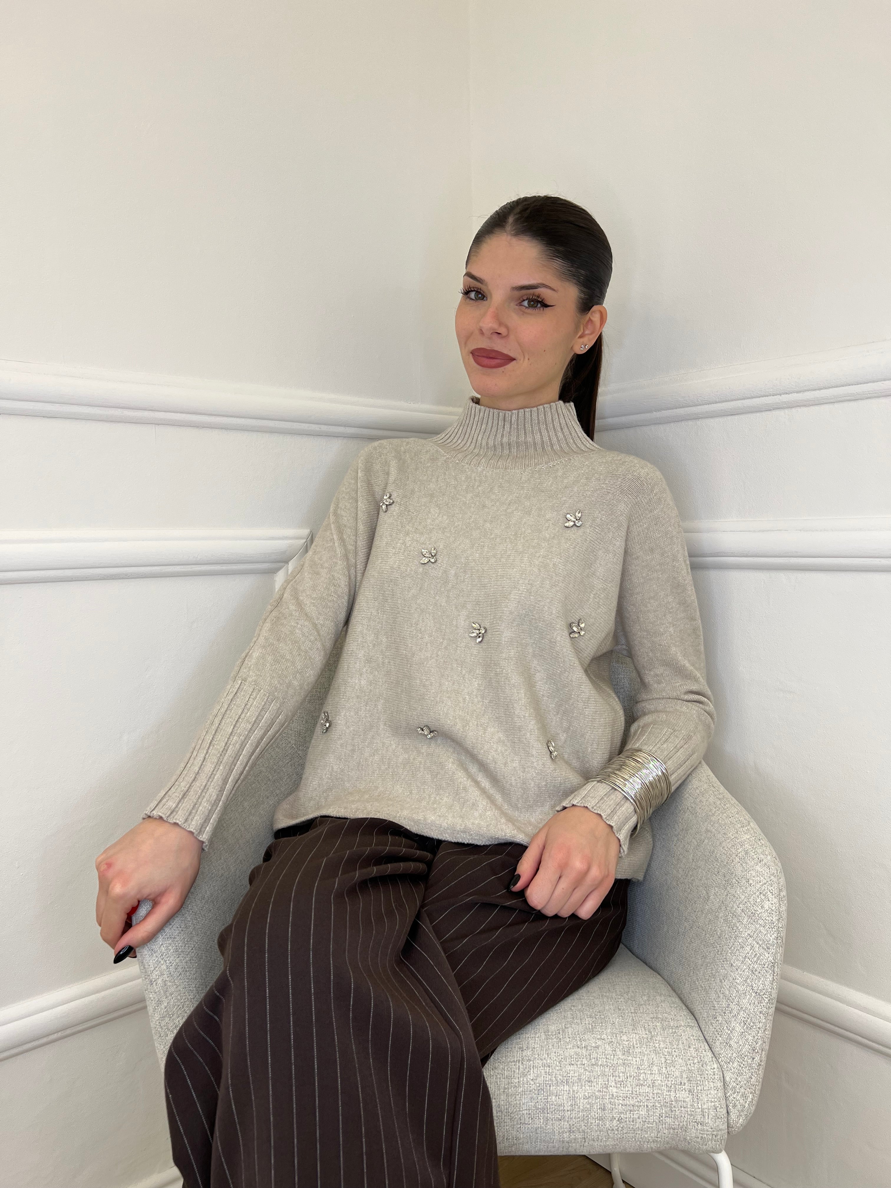 Maglia Cristalli 6026 Ecru