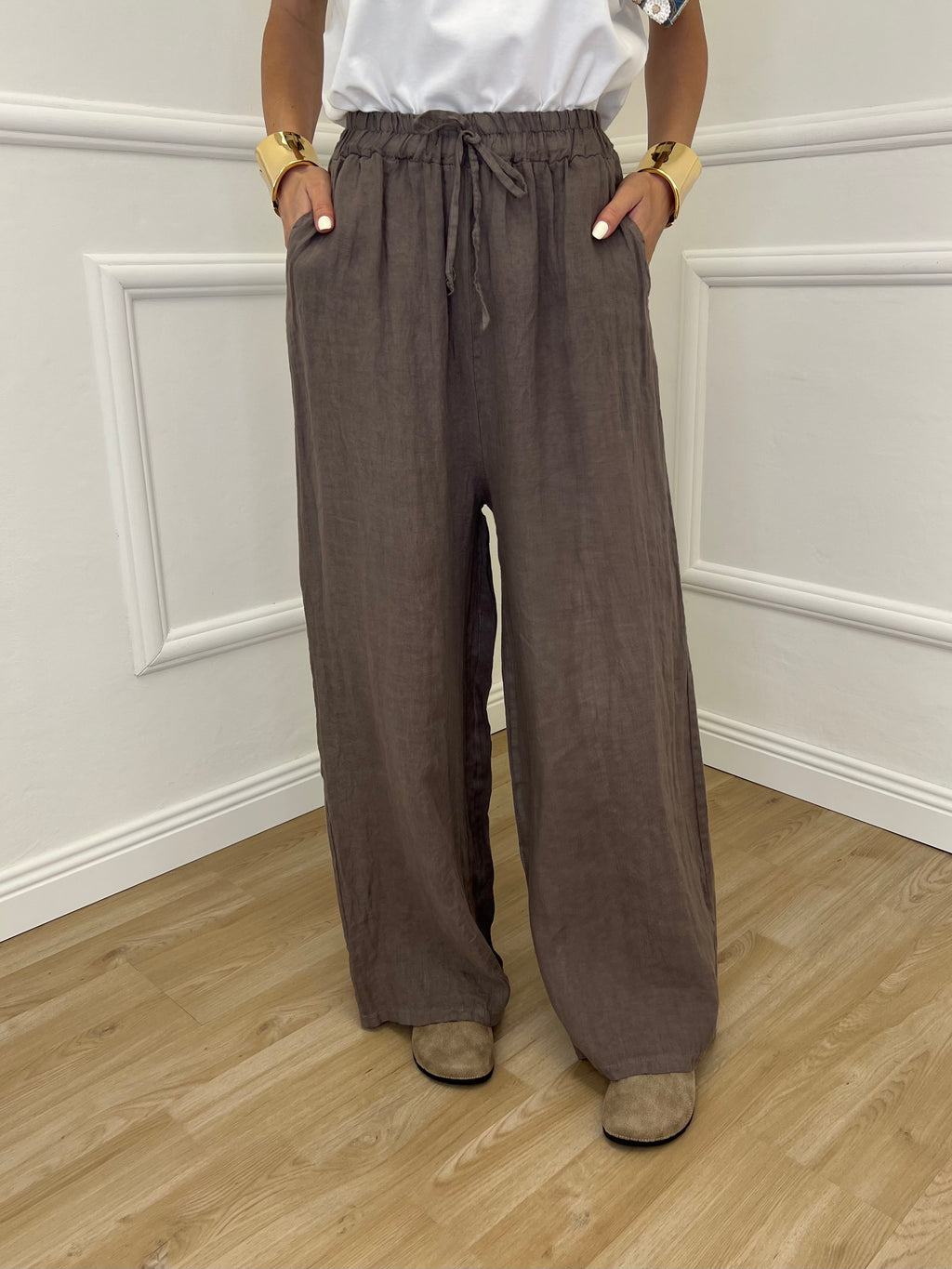 Pantalone Palazzo Lino I586 Fango