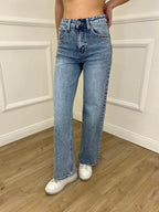 Jeans Straight Borchie 5106 Azzurro