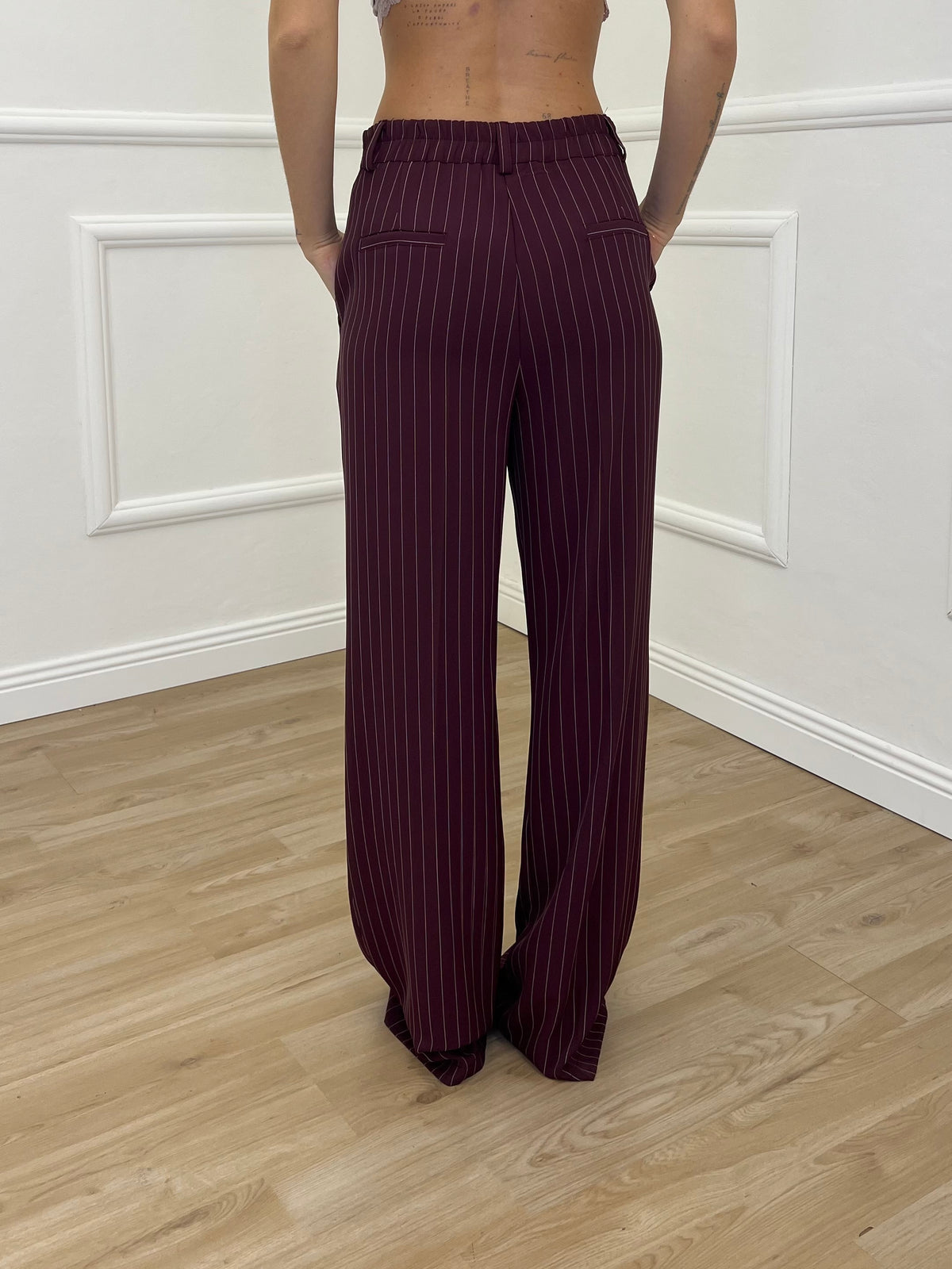 Tailleur Gessato Monopetto 83459 Burgundy