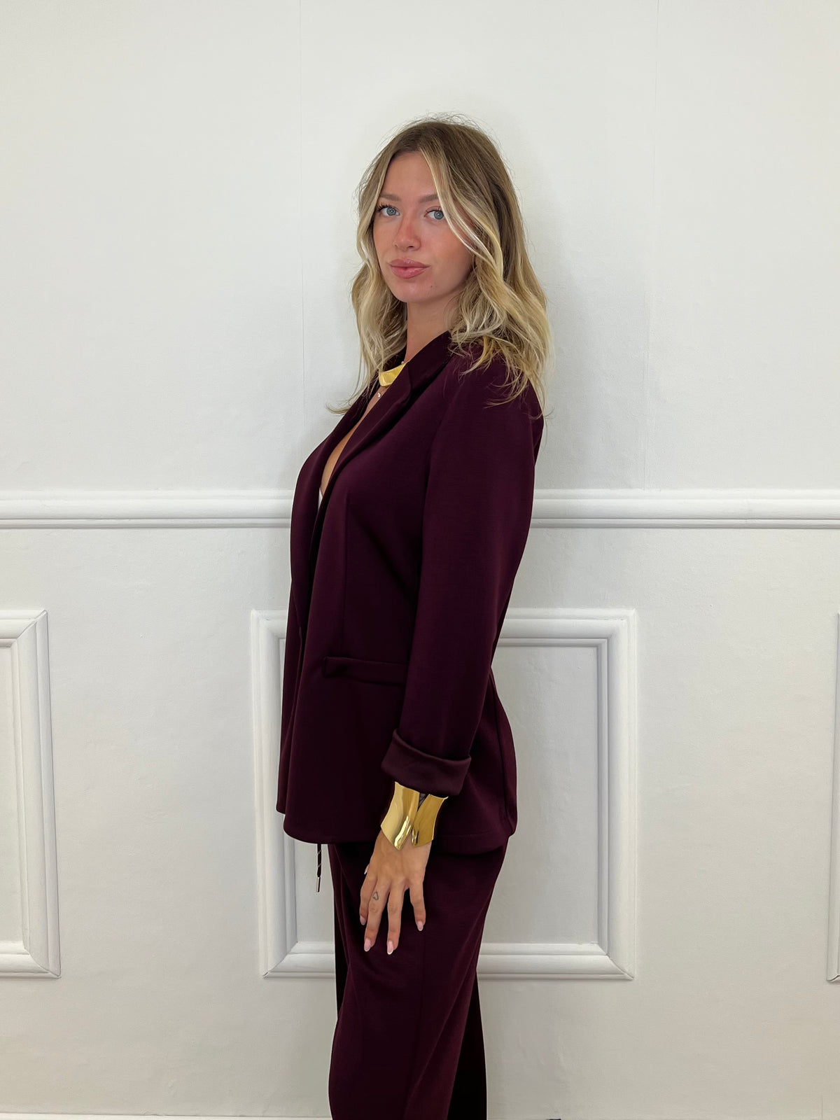 Blazer in Felpa 27435A Burgundy