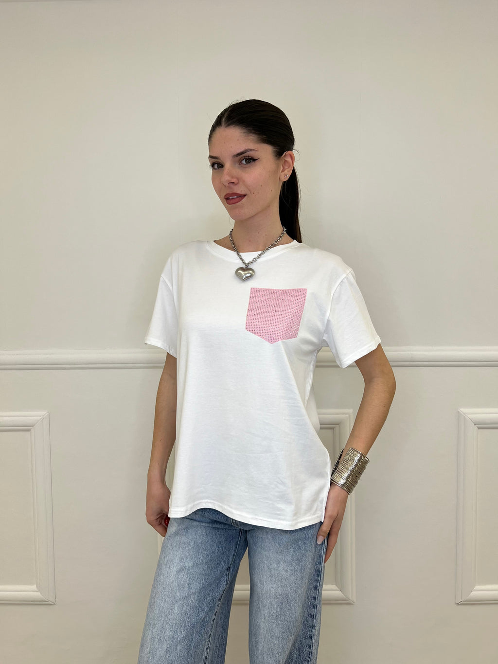 T-shirt Over Tasca Strass