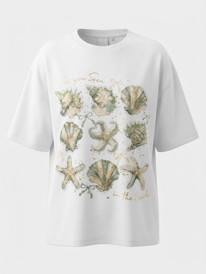 T-shirt Over Conchiglie Strass
