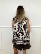 Camicia Trapezio Fantasia 4565 Marrone