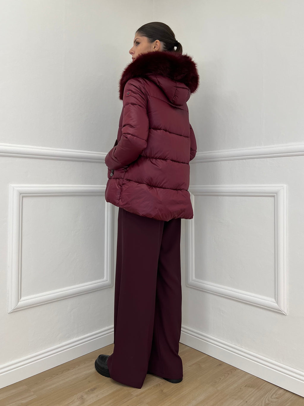 Piumino Corto Pelliccia 2259 Burgundy