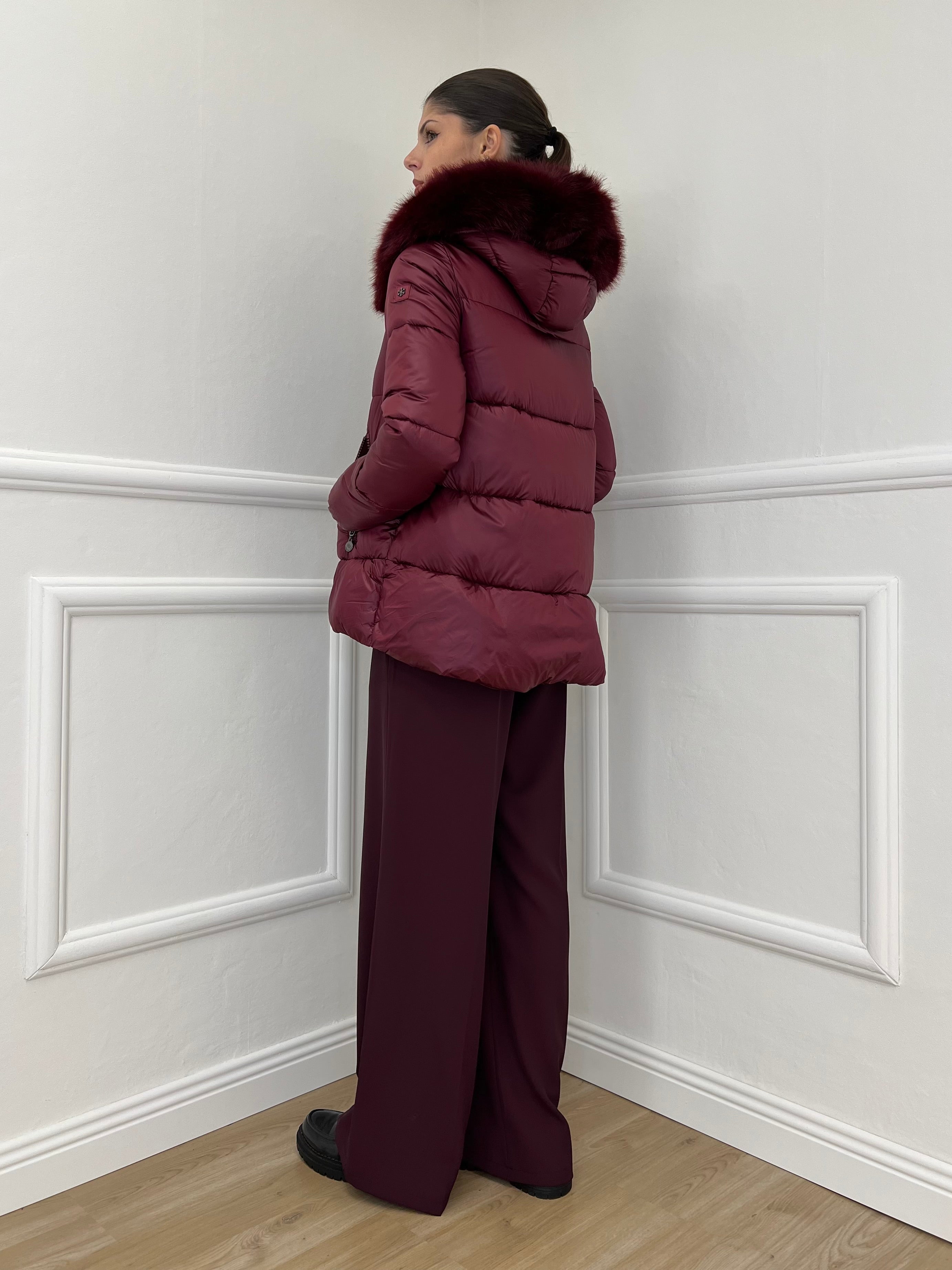 Piumino Corto Pelliccia 2259 Burgundy