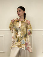 Blusa Voile Fiori Con Fiocco 4284 Giallo