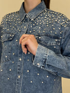 Camicia Denim Delavé Strass 18601