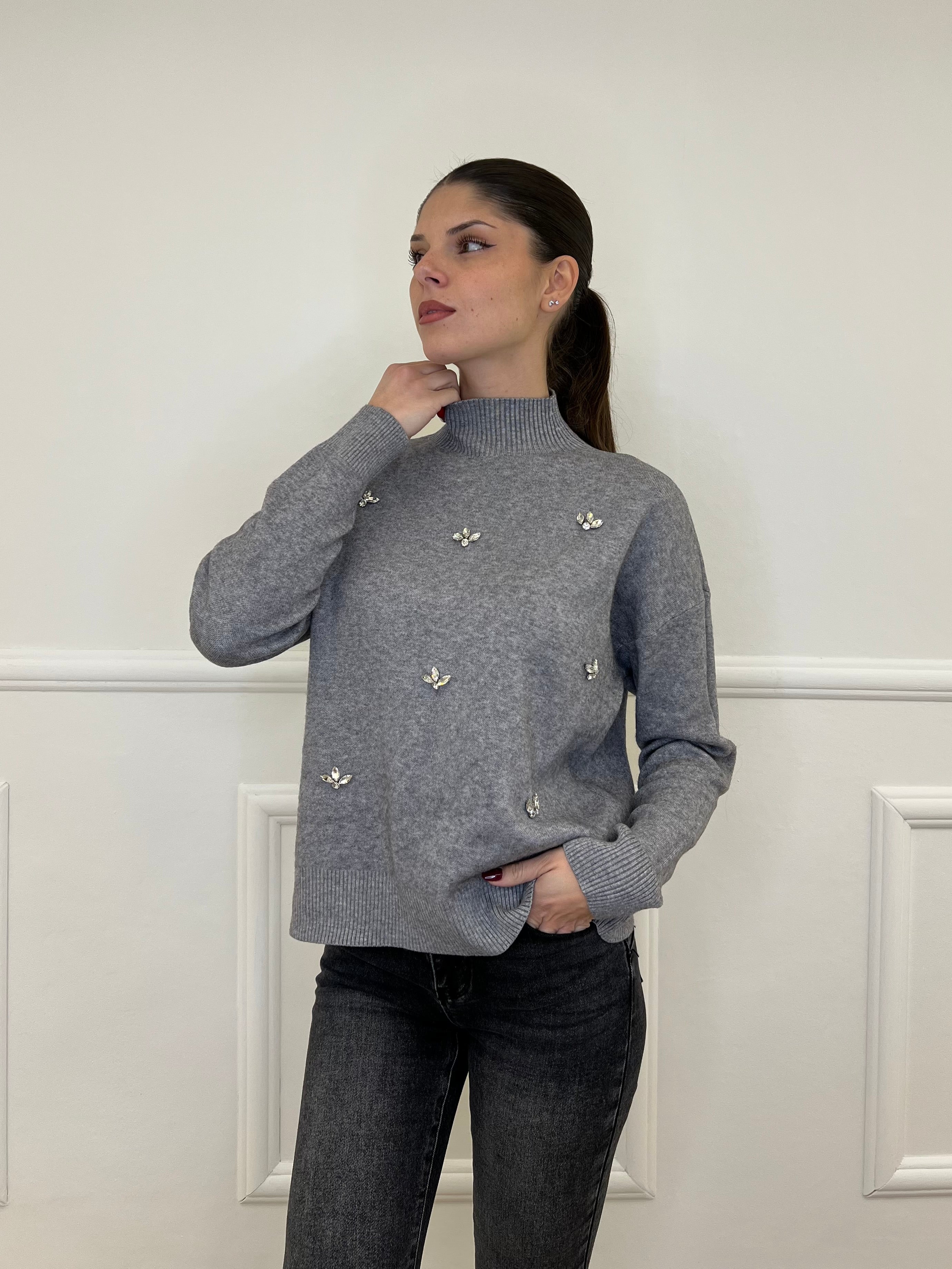 Lupetto Cristalli 28137 Grigio