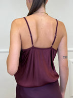 Top Raso con Pizzo 80228 Burgundy