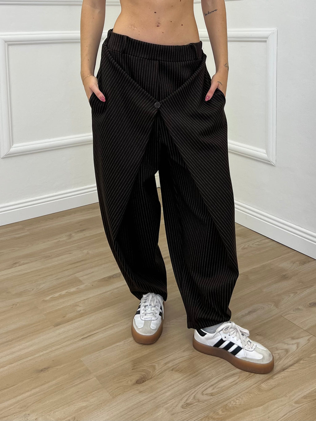 Pantalone Gessato Portafoglio PM 5970 Marrone