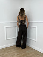 Pantalone a Palazzo Cotone 826121 Marrone