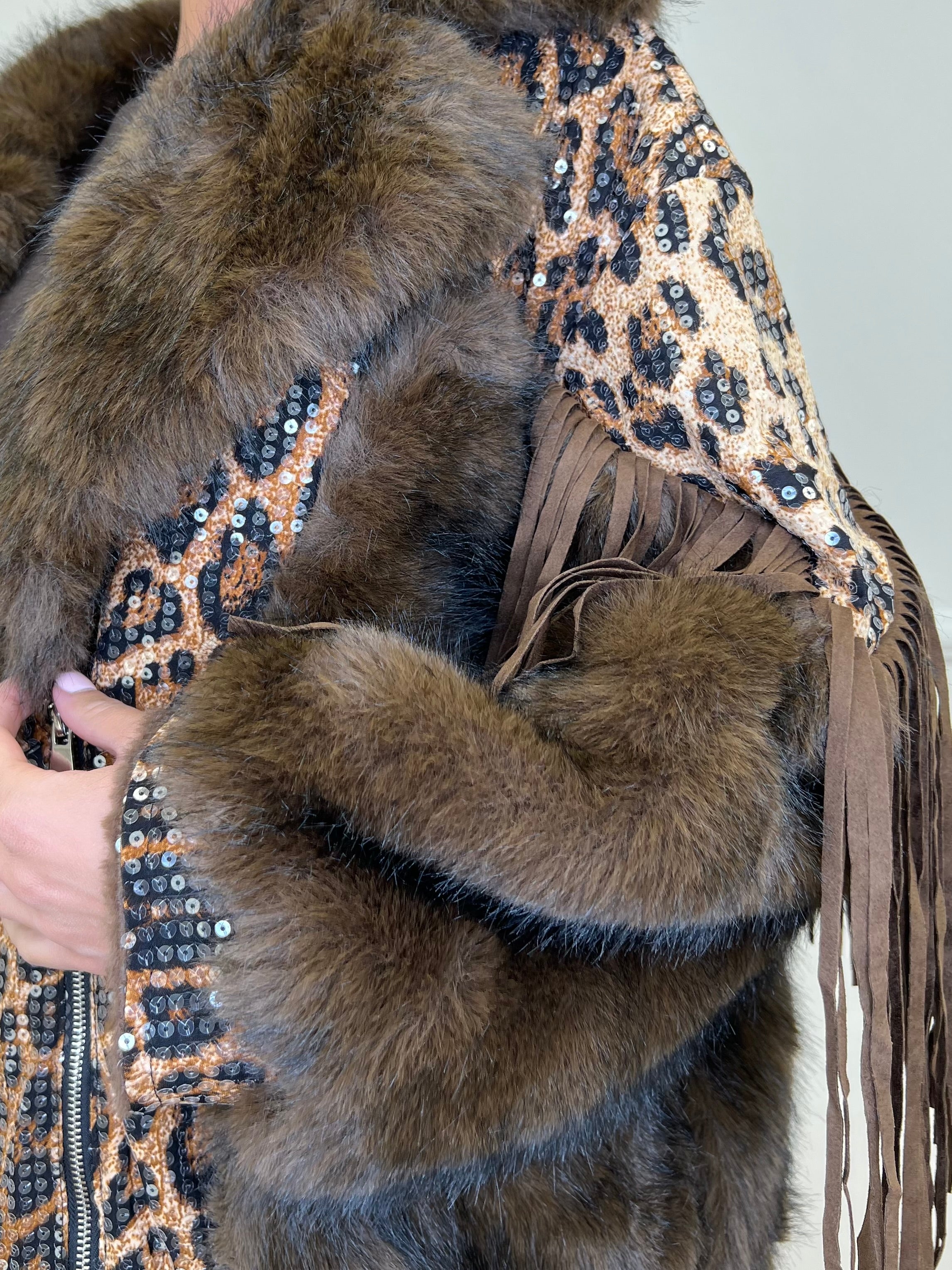 Pelliccia Animalier Frange DL30100