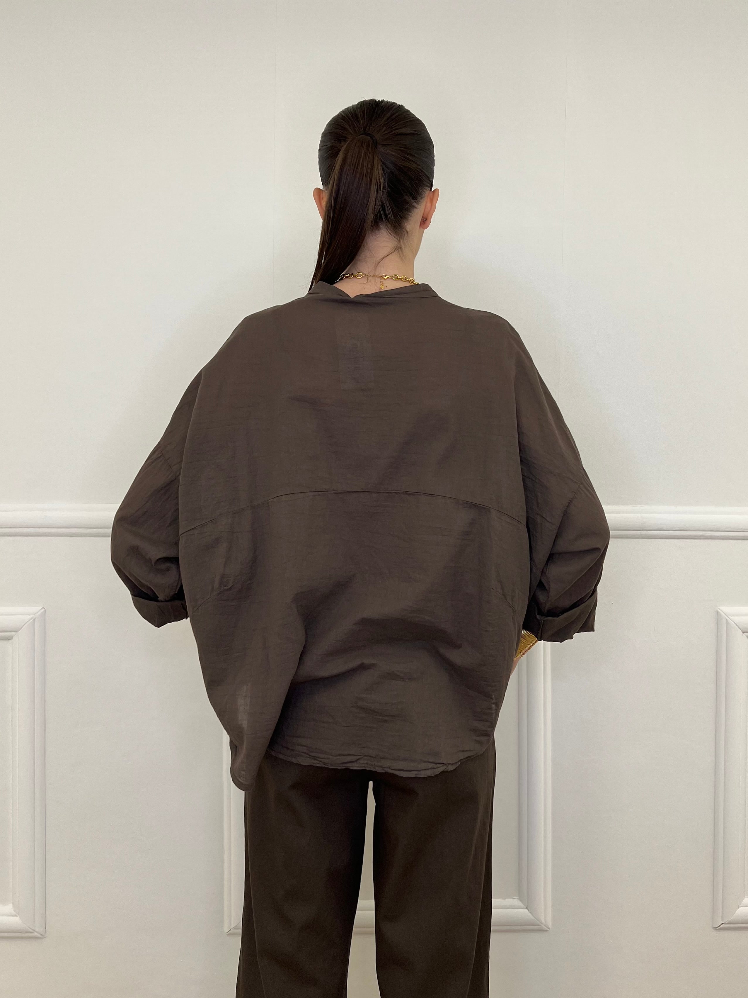 Camicia Over Coreana 3020 Marrone