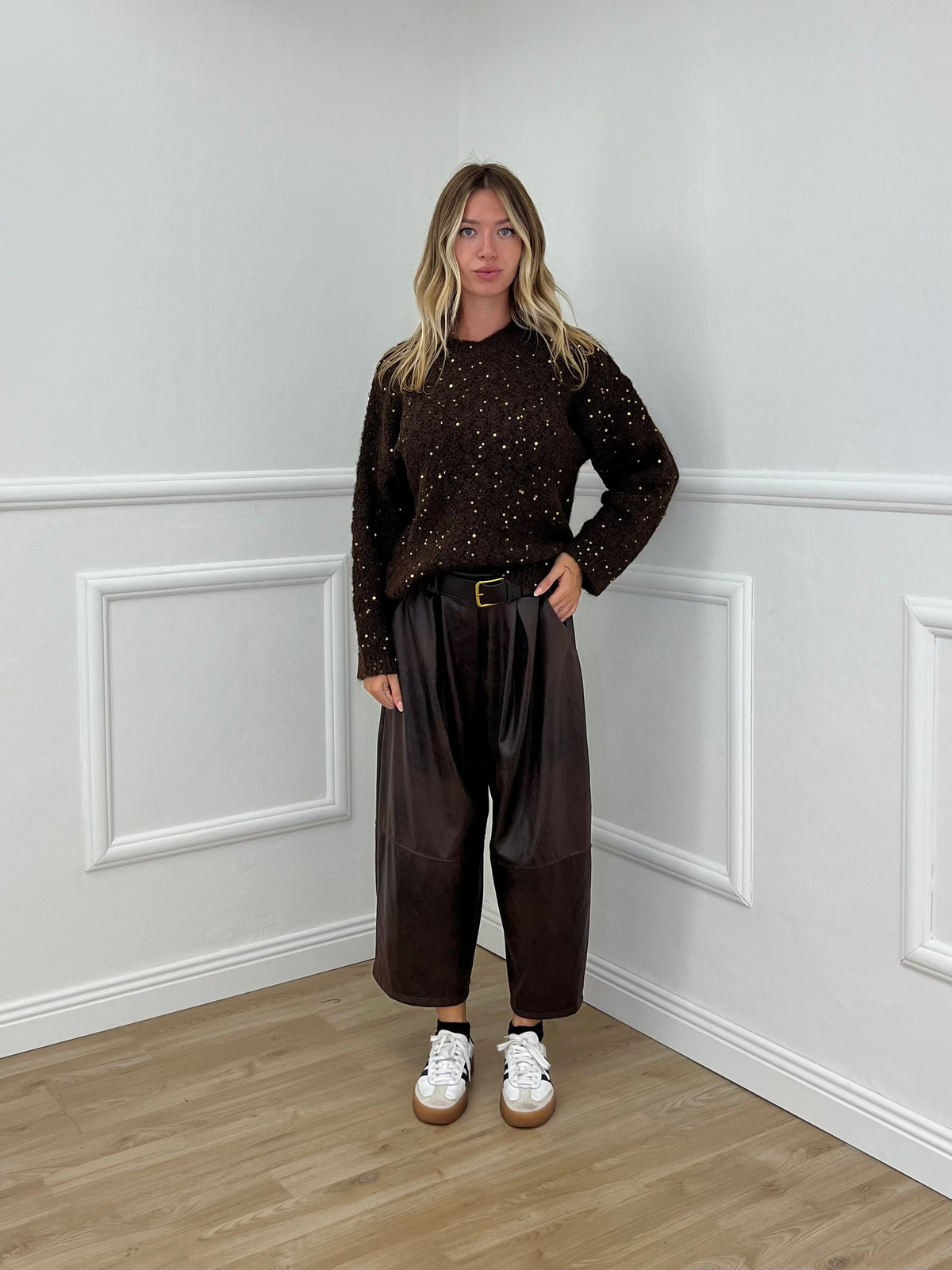Pantalone Gaucho Baggy Used 4840 Marrone