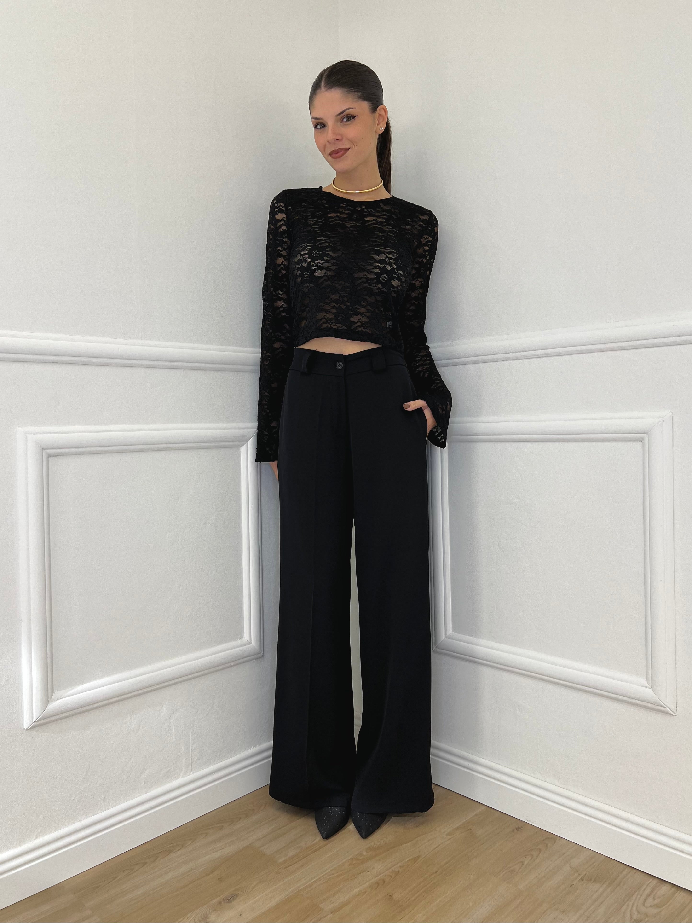 Pantalone Fluido 7229 Nero