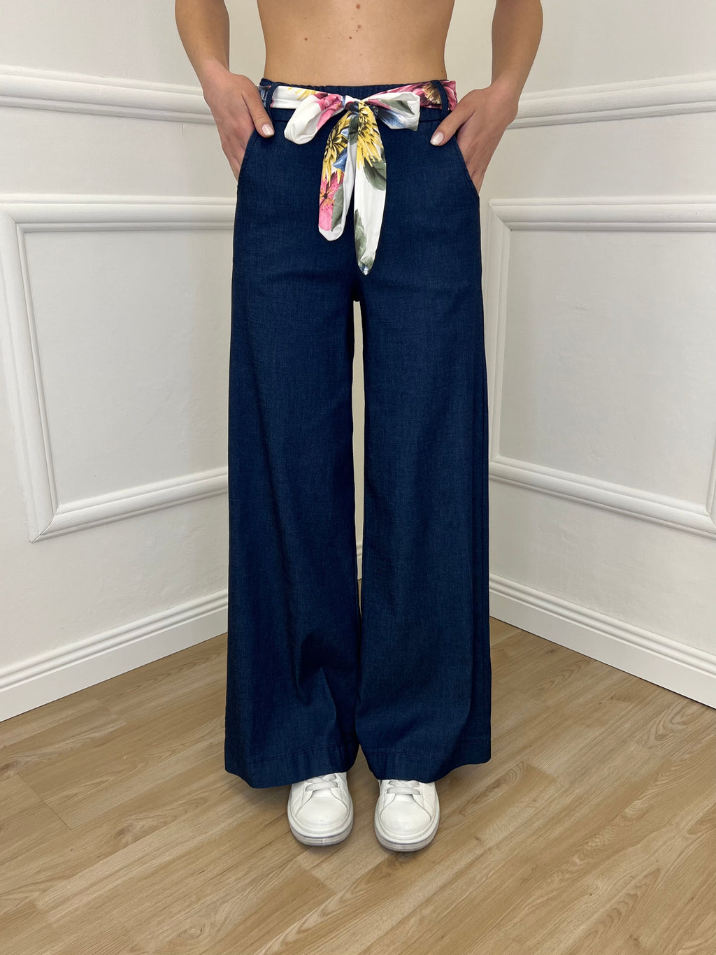 Pantalone Chambray Fusciacca 1476 Blu