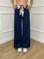 Pantalone Chambray Fusciacca 1476 Blu
