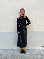 Gonna Midi Ecopelle 8066 Nero
