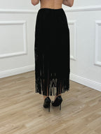 Gonna Scamosciata Frange 5307 Nero