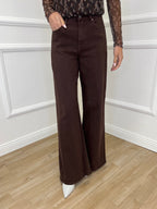 Jeans a Palazzo 2297 Marrone
