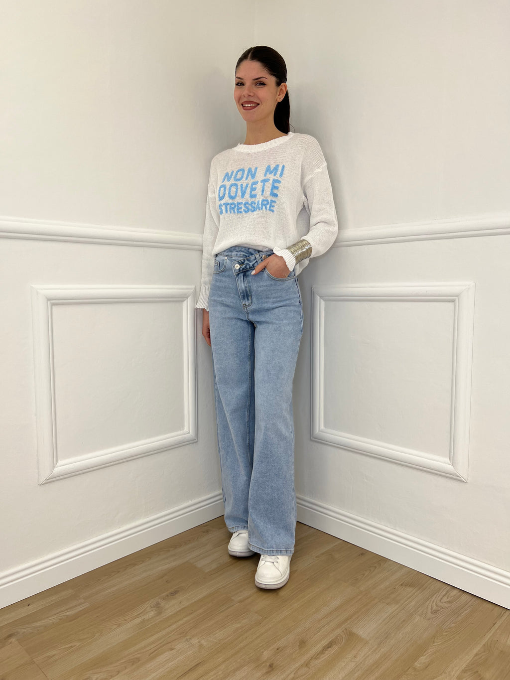 Maglia "Non Mi Dovete Stressare" 3695 Bianco