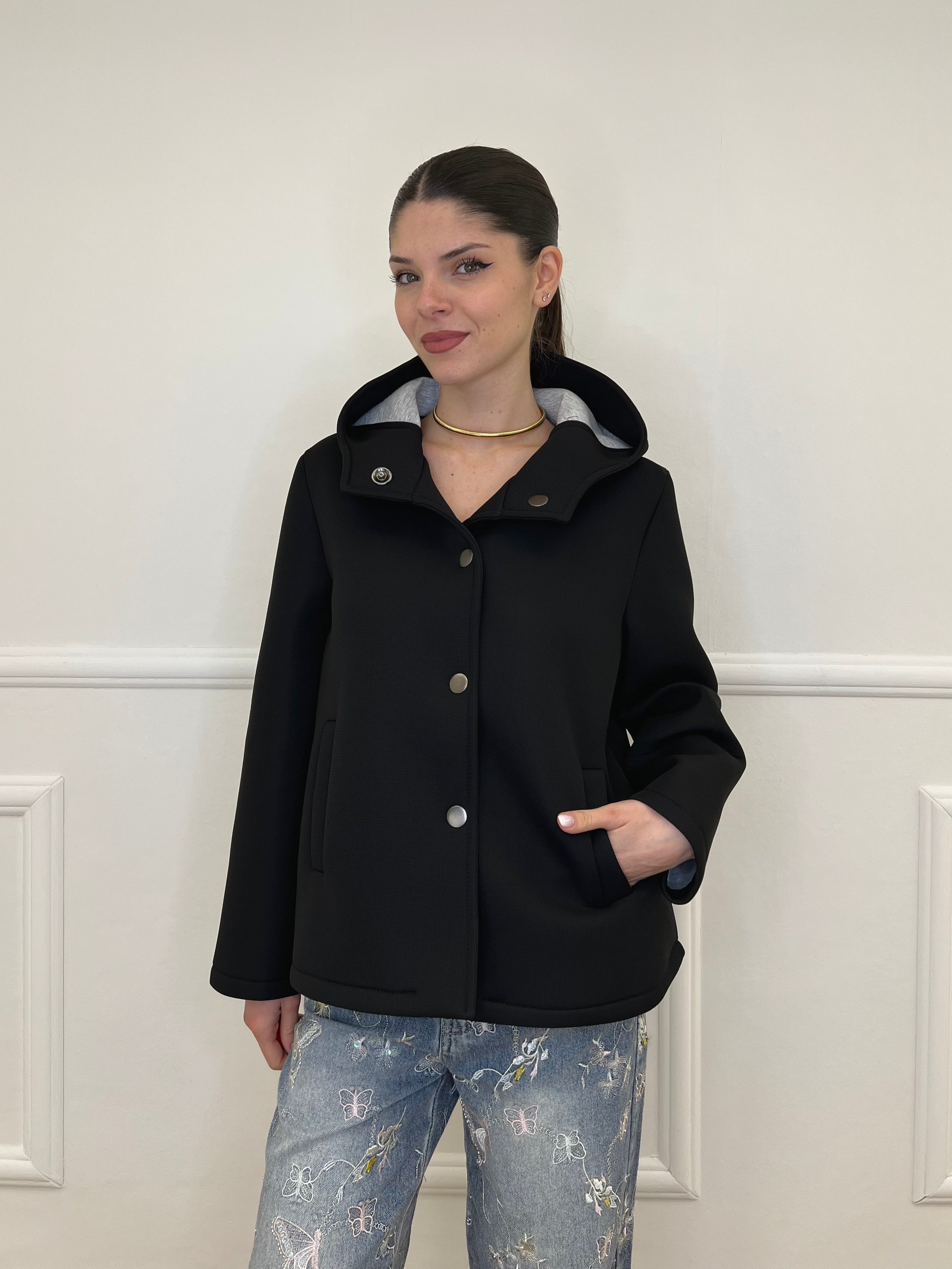 Giacca Neoprene Nido D'ape 26289 Nero