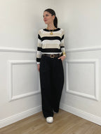 Maglia a Righe 25054 Nero