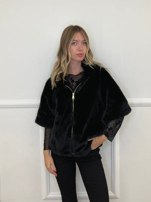 Pelliccia Maniche 3/4 Zip 25199 Nero