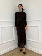 Gonna in Maglia Pizzo 2187 Moro