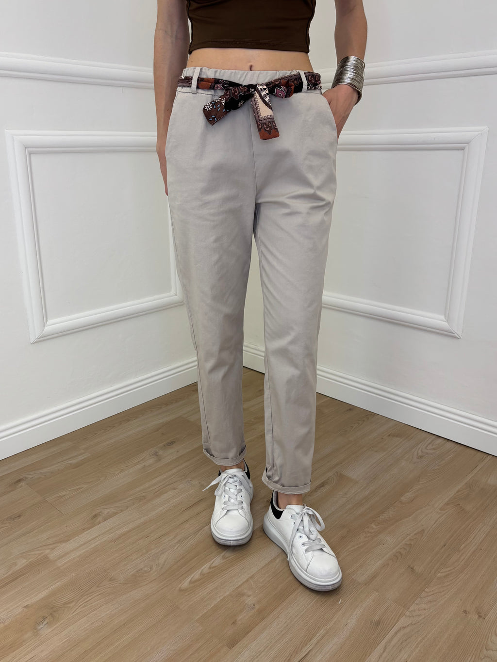 Pantalone Cotone Fusciacca 1508 Ecru